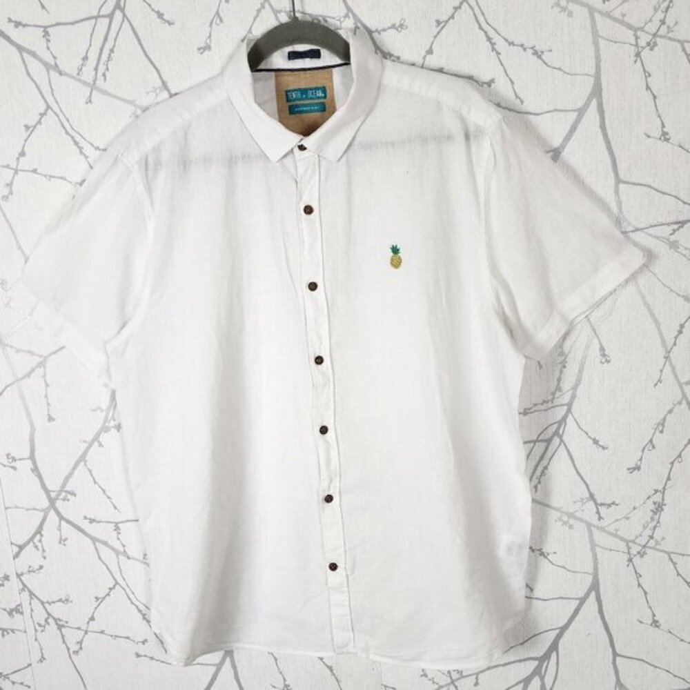 Tenth Ocean White Washable Linen Cotton Blend Shirt